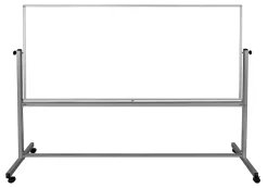 Luxor Double-Sided Magnetic Mobile Dry-Erase Whiteboard, 40" x 96", Aluminum Frame