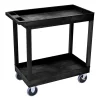 Luxor E-Series 2-Shelf Tub Cart, 35 1/4"H x 32"W x 18"D, Black