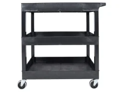 Luxor E-Series 3-Tub Plastic Utility Cart, 36 1/4