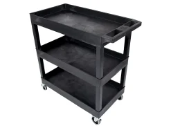 Luxor E-Series 3-Tub Plastic Utility Cart, 36 1/4