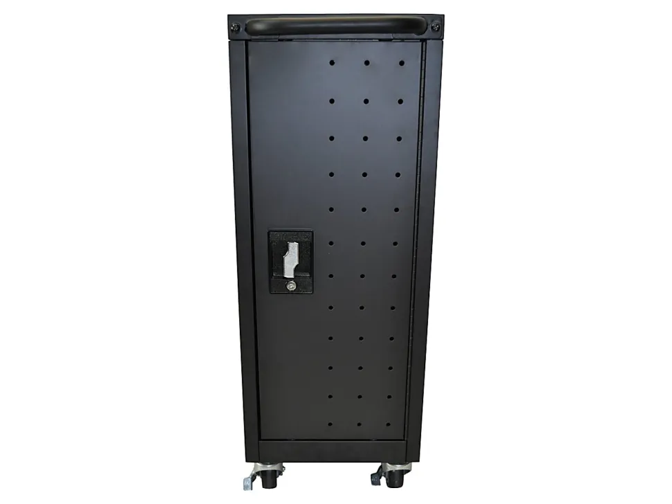 Luxor LLTM16-B-V2 16-Capacity Tablet/Laptop Charging Cart, 34″H x 12″W x 23 1/4″D, Black