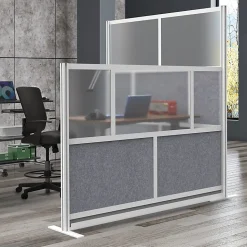 Luxor Modular Room Divider Wall System Starter Wall, 53" x 70", Gray