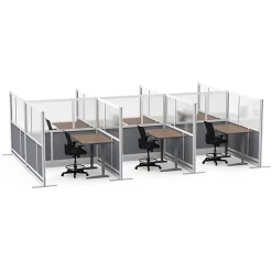 Luxor Modular Room Divider Wall System Starter Wall, 53" x 70", Gray