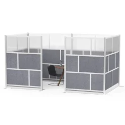 Luxor Modular Room Divider Wall System Add-On, 53" x 48", Gray