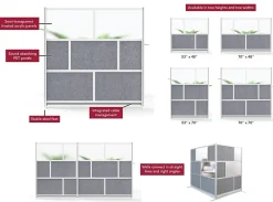 Luxor Modular Room Divider Wall System Add-On, 53