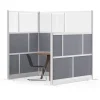 Luxor Modular Room Divider Wall System Starter Wall, 70" x 48", Gray
