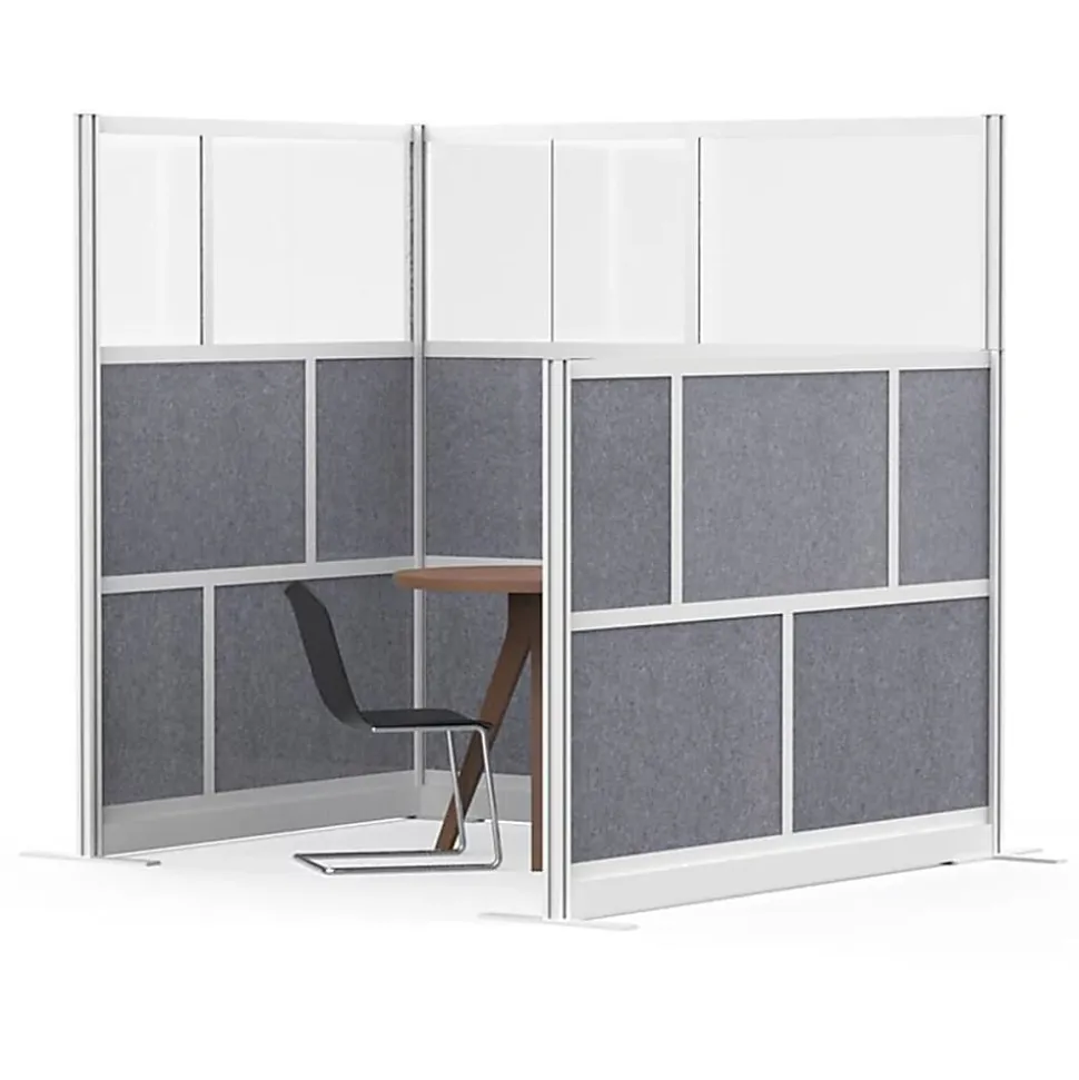 Luxor Modular Room Divider Wall System Starter Wall, 70" x 70", Gray