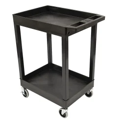 Luxor Plastic Tub Cart, 34 1/4"H x 24"W x 18"D, Black