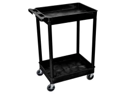 Luxor Plastic Tub Cart, 34 1/4"H x 24"W x 18"D, Black