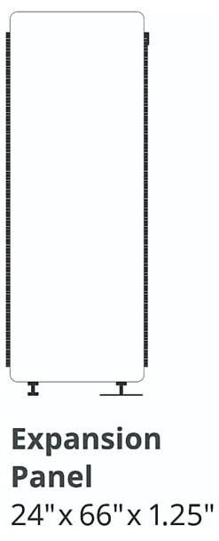 Luxor RECLAIM Acoustic Privacy Expansion Panel, 66"H x 24"W, Misty Gray