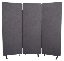 Luxor RECLAIM Acoustic Privacy Panel Room Dividers, 66"H x 24"W, Slate Gray, Pack Of 3 Room Dividers