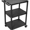 Luxor 3-Shelf Cart, 41"H x 24"W x 18"D, Black