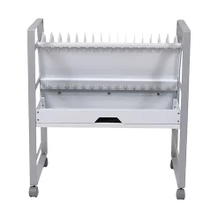 Luxor 16-Tablet Open Charging Cart, 30”H x 27”W x 14-3/4”D, Gray/White