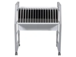 Luxor 16-Tablet Open Charging Cart, 30”H x 27”W x 14-3/4”D, Gray/White