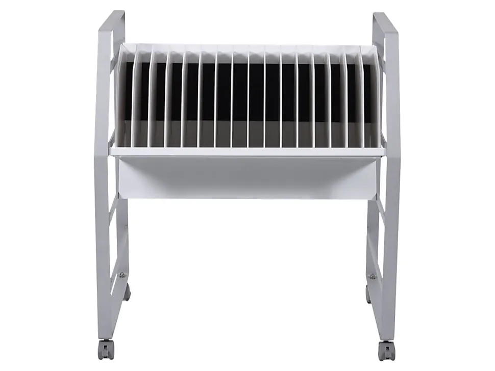 Luxor 16-Tablet Open Charging Cart, 30”H x 27”W x 14-3/4”D, Gray/White