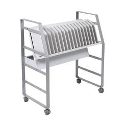 Luxor 16-Tablet Open Charging Cart, 30”H x 27”W x 14-3/4”D, Gray/White