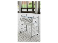 Luxor 16-Tablet Open Charging Cart, 30”H x 27”W x 14-3/4”D, Gray/White