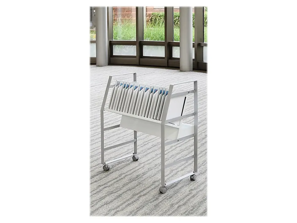 Luxor 16-Tablet Open Charging Cart, 30”H x 27”W x 14-3/4”D, Gray/White