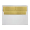 LUX Photo Greeting Foil-Lined Invitation Envelopes, A7, Peel & Stick Closure, White/Gold, Pack Of 1,000
