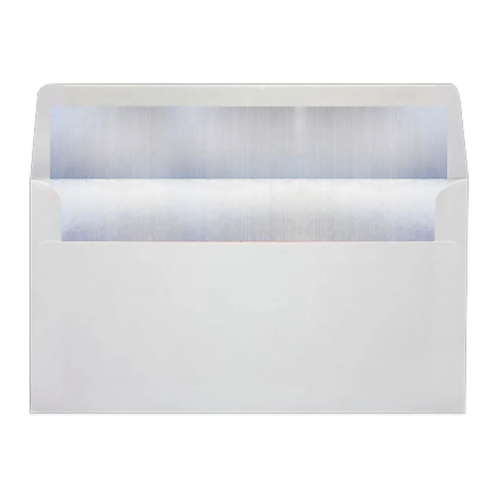 LUX Photo Greeting Foil-Lined Invitation Envelopes, A7, Peel & Stick Closure, White/Silver, Pack Of 500