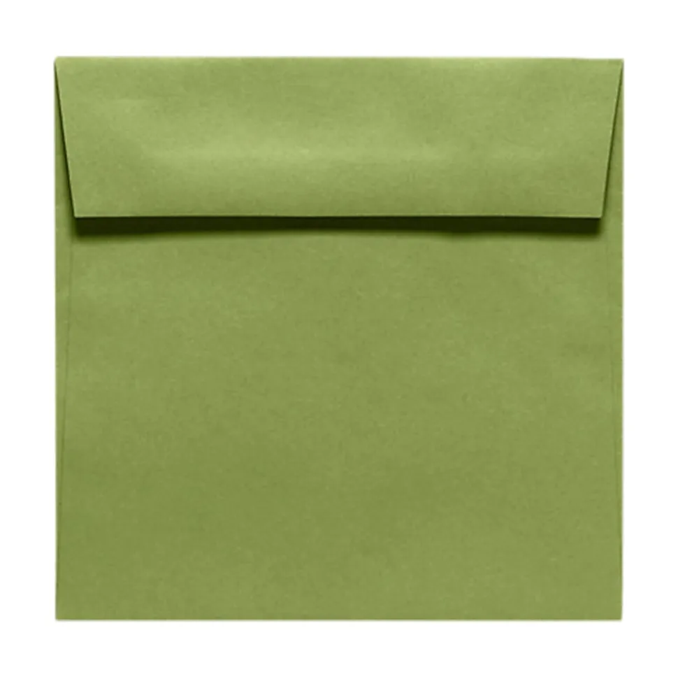 LUX Square Envelopes, 6 1/2" x 6 1/2", Peel & Press Closure, Avocado Green, Pack Of 1,000