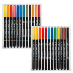 Lyra Aqua Brush Duo Art Markers, Broad/Brush Tip, Assorted Colors, Pack Of 24 Markers