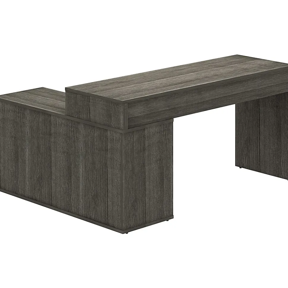 LYS L-Shape Workstation with Cabinet - Laminated L-shaped Top - 200 lb Capacity - 29.50"x60"x 47.25" Depth - DK103RRWC