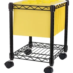 LYS NuSparc Compact Mobile Wire File Cart, 15 1/2"W x 14"D, Black