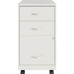 LYS NuSparc 18" D Mobile Pedestal 3 Drawer Organizer Cabinet, White