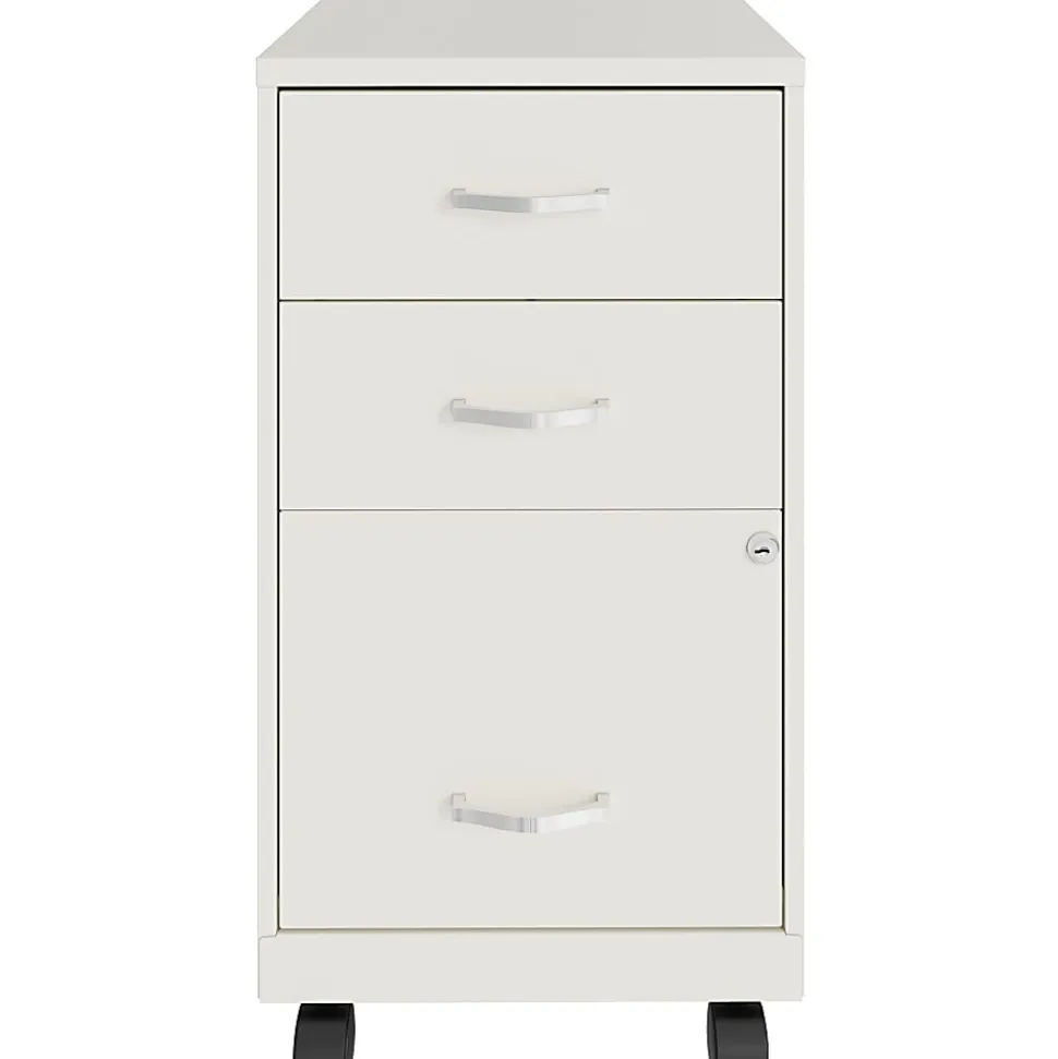 LYS NuSparc 18" D Mobile Pedestal 3 Drawer Organizer Cabinet, White