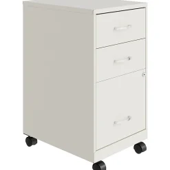 LYS NuSparc 18" D Mobile Pedestal 3 Drawer Organizer Cabinet, White
