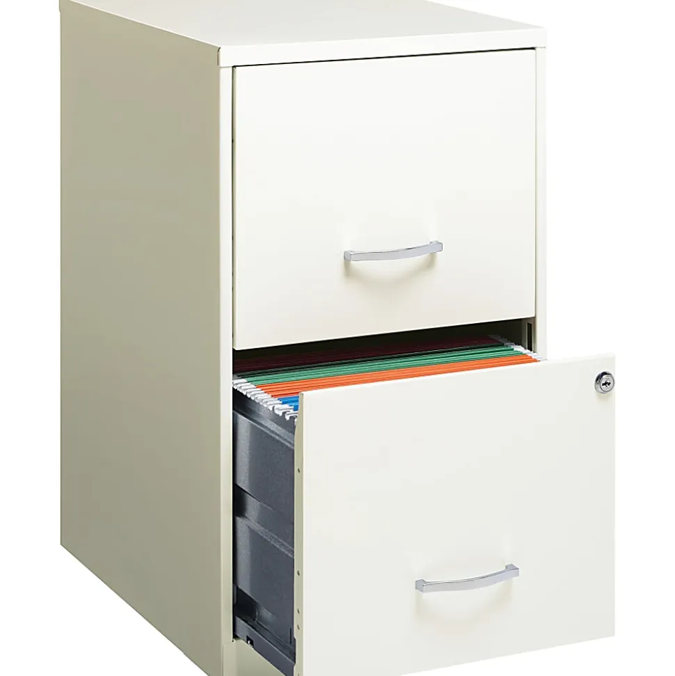 LYS NuSparc 18" 2 drawer File Cabinet, White, 1 Each