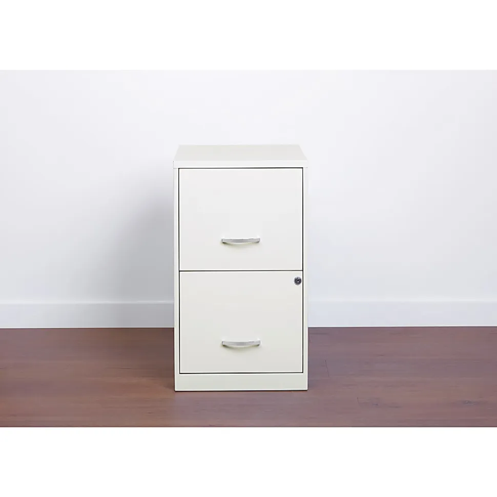LYS NuSparc 18" 2 drawer File Cabinet, White, 1 Each