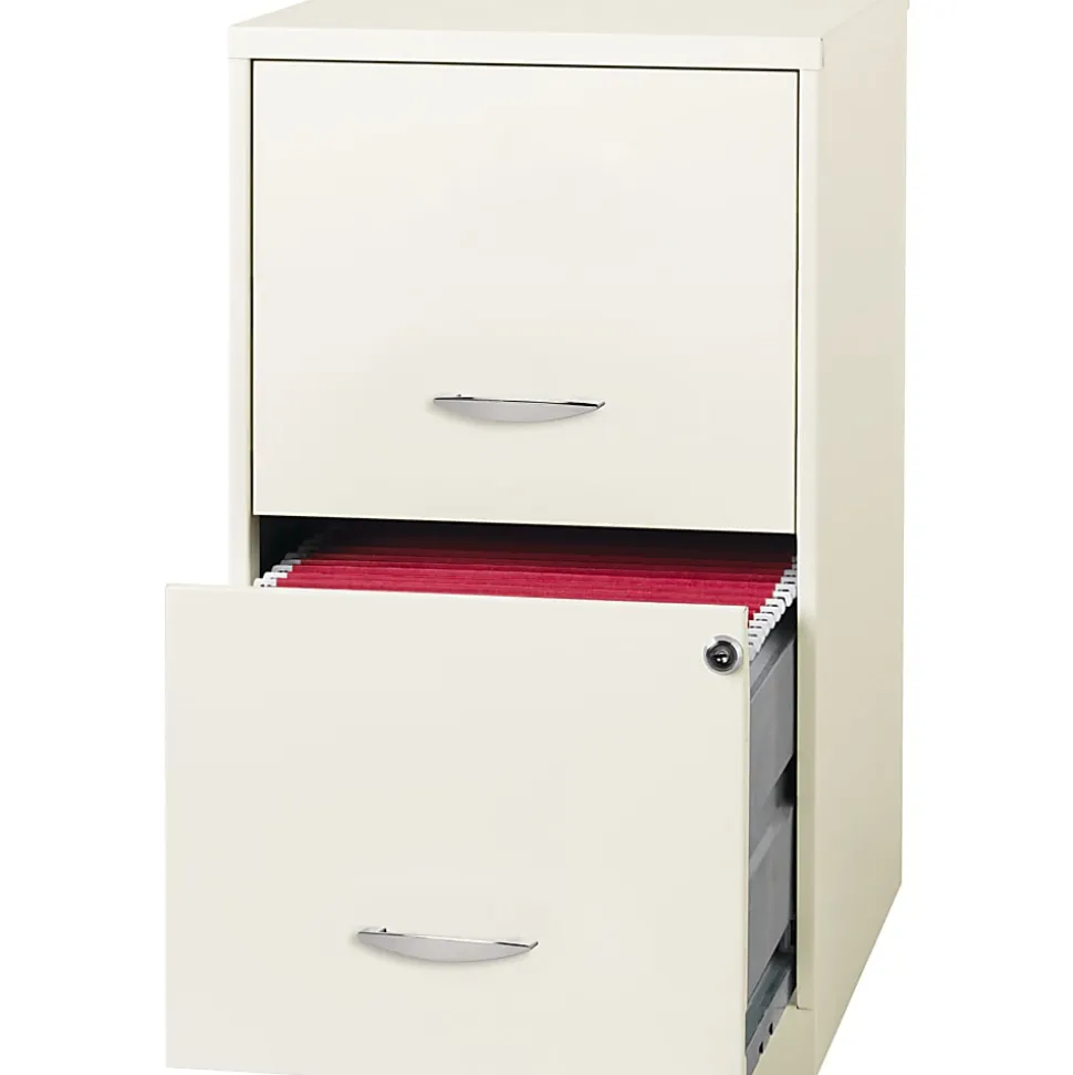 LYS NuSparc 18" 2 drawer File Cabinet, White, 1 Each