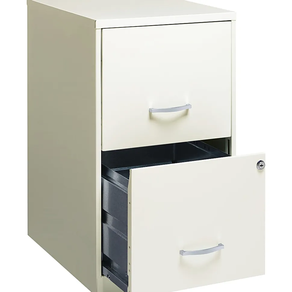 LYS NuSparc 18" 2 drawer File Cabinet, White, 1 Each