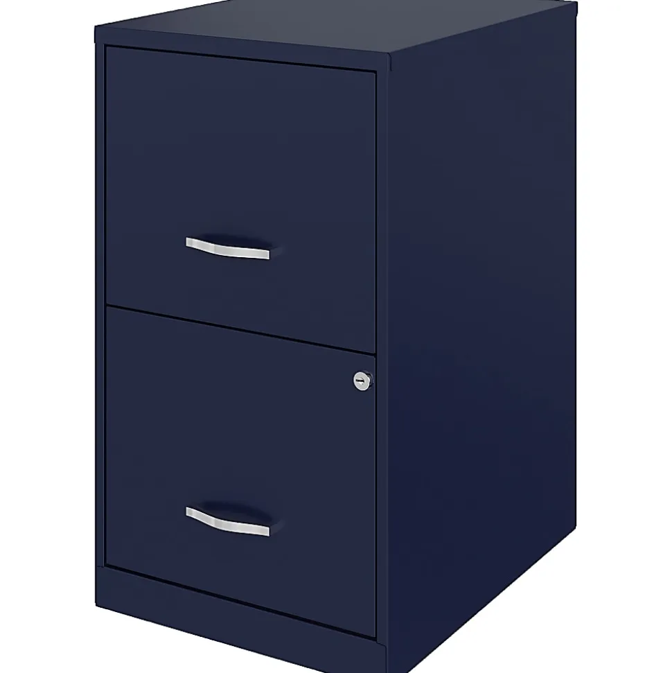 LYS NuSparc 18" 2 drawer File Cabinet, Navy, 1 Each