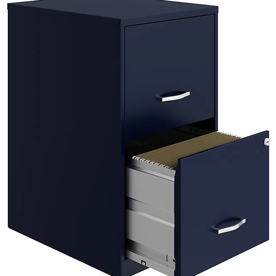LYS NuSparc 18" 2 drawer File Cabinet, Navy, 1 Each
