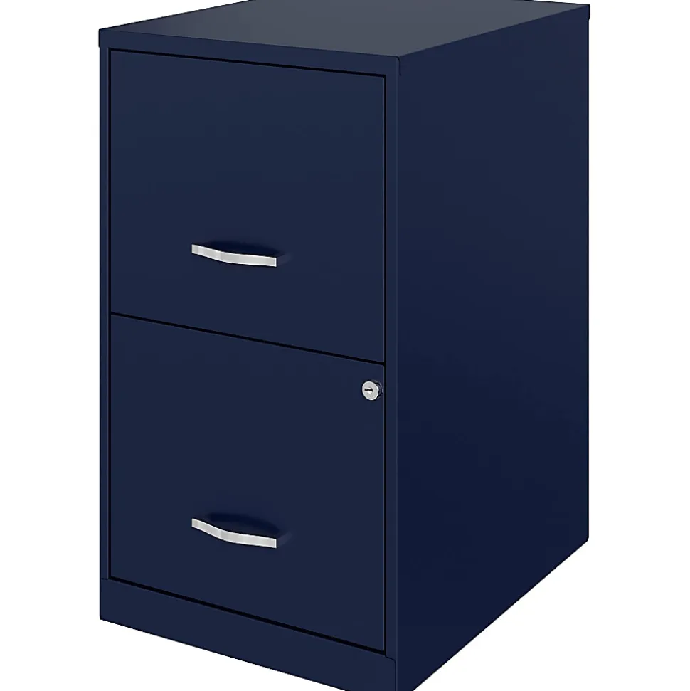 LYS NuSparc 18" 2 drawer File Cabinet, Navy, 1 Each