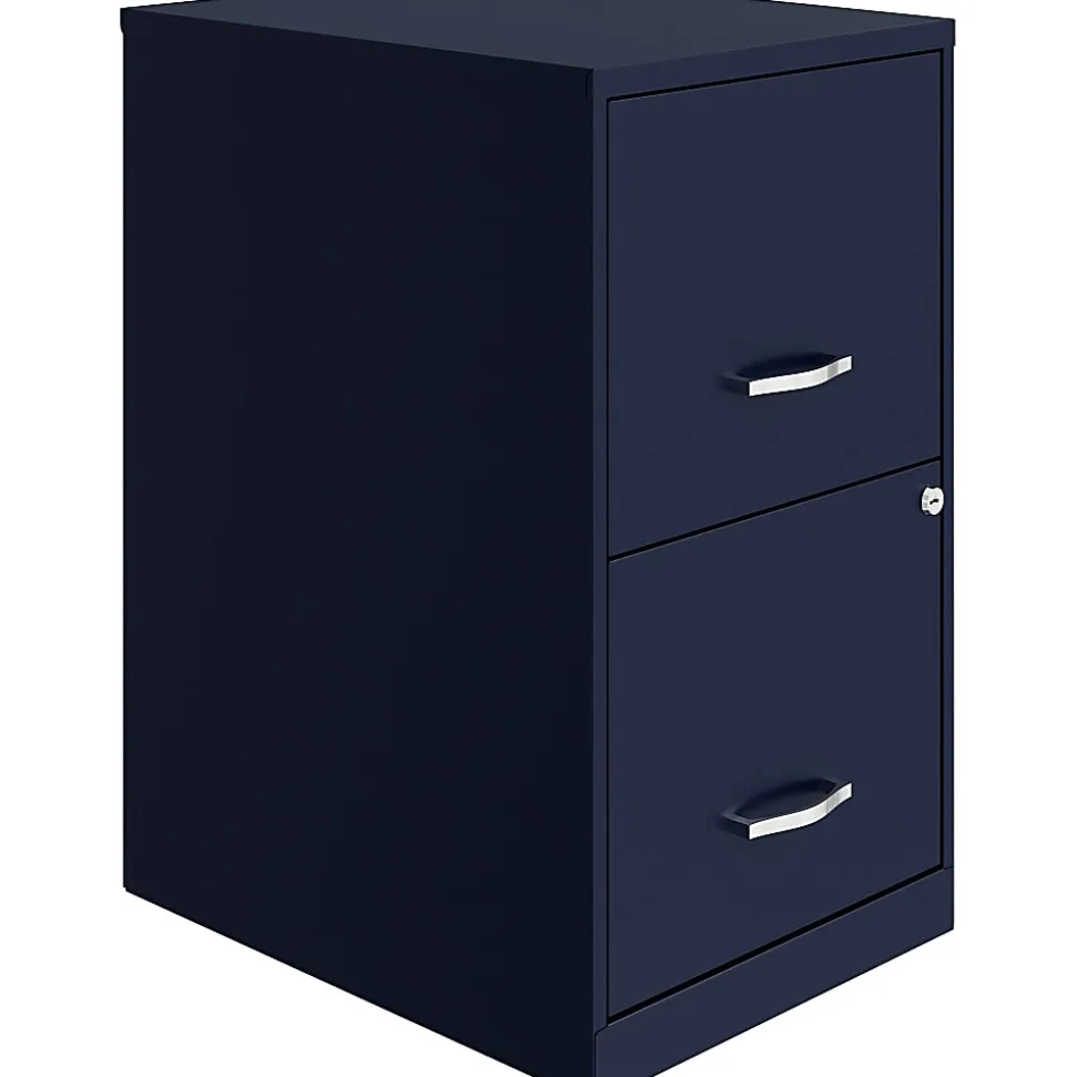 LYS NuSparc 18" 2 drawer File Cabinet, Navy, 1 Each