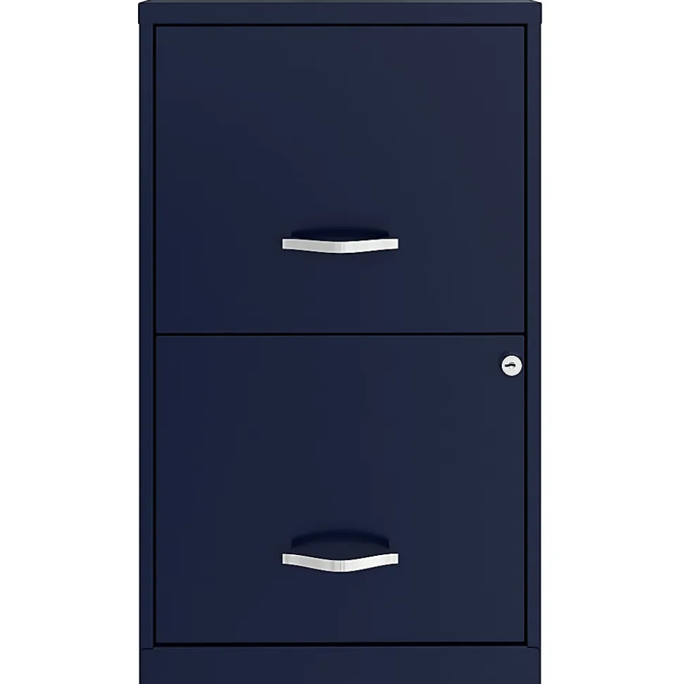 LYS NuSparc 18" 2 drawer File Cabinet, Navy, 1 Each