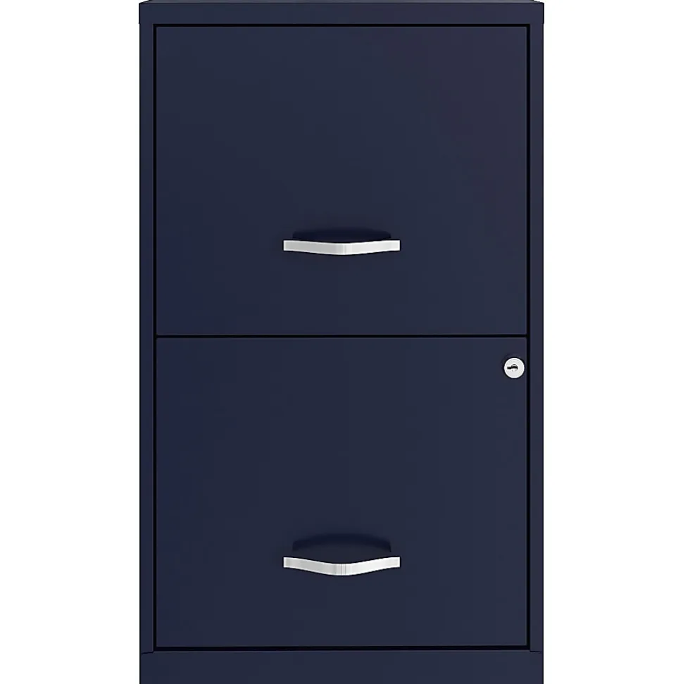 LYS NuSparc 18" 2 drawer File Cabinet, Navy, 1 Each