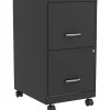LYS NuSparc 18" 2 Drawer Steel Mobile File Cabinet, Black, 1 Each