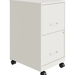 LYS NuSparc 18"D Vertical 2 Drawer Mobile File Cabinet, White , 1 Each