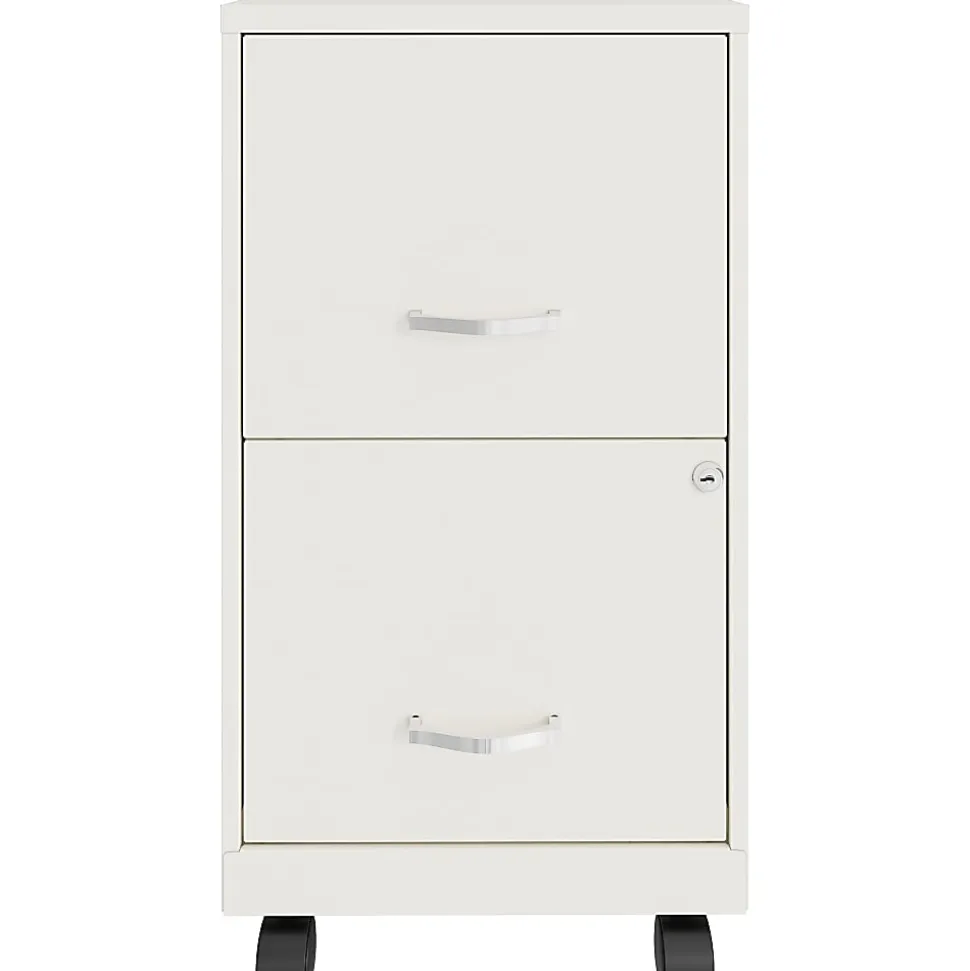 LYS NuSparc 18"D Vertical 2 Drawer Mobile File Cabinet, White , 1 Each