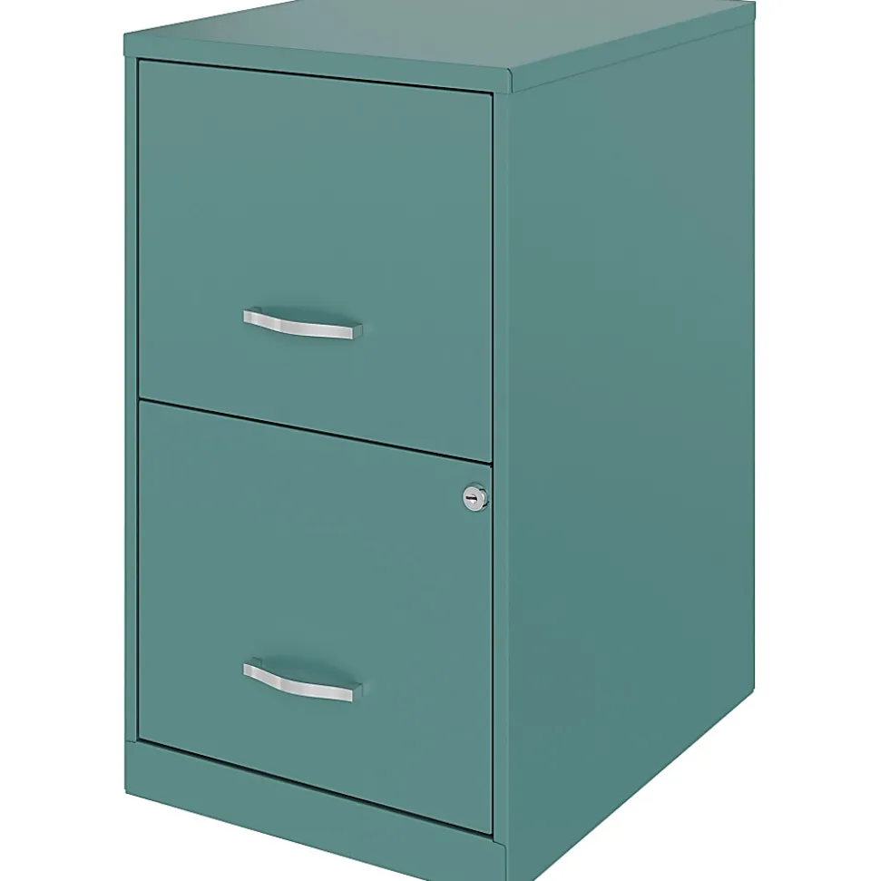 LYS NuSparc 18"D Vertical 2 Drawer Mobile File Cabinet, Teal