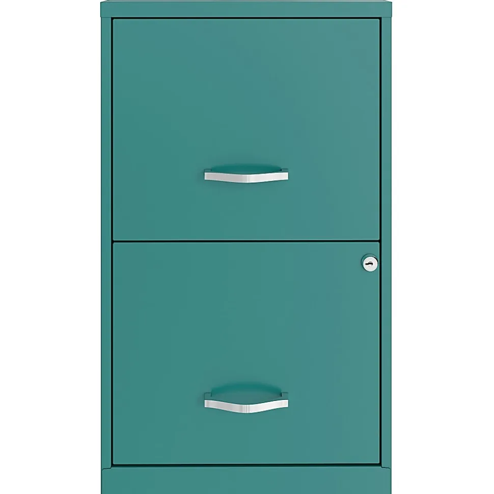 LYS NuSparc 18"D Vertical 2 Drawer Mobile File Cabinet, Teal
