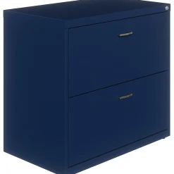 LYS NuSparc 30" Lateral File 2 Drawer w/ Arc Pull, Navy, 1 Each