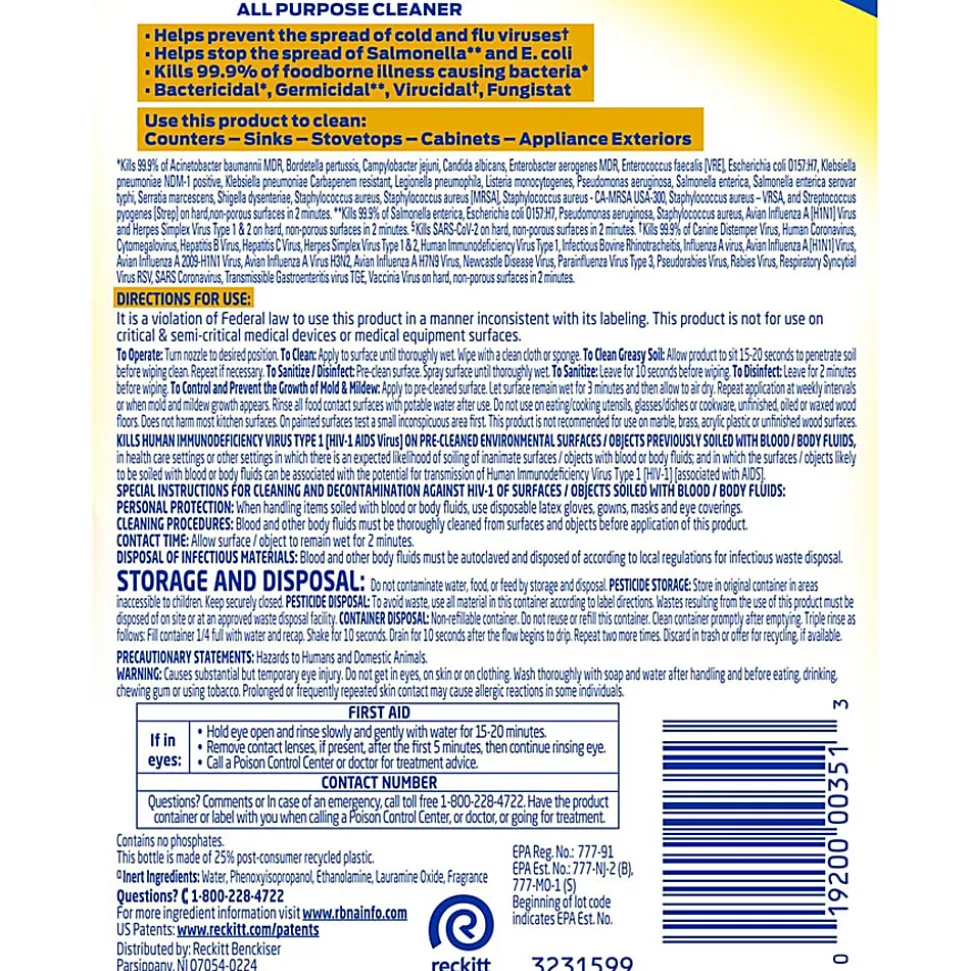 Lysol® Advanced Deep Cleaner, Lemon Breeze Scent, 32 Oz, Clear