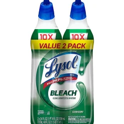 Lysol Bleach Toilet Bowl Cleaner - 24 fl oz (0.8 quart) - Disinfectant, Deodorize - Blue - 2/Pack - 4 / Carton