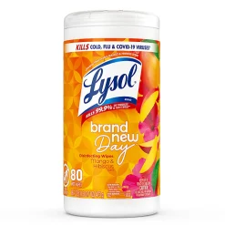 Lysol Brand New Day Disinfecting Wipes - Mango and Hibiscus Scent - 80 / Canister - 6 / Carton - White